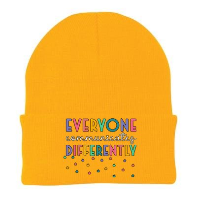 Autism Awareness Everyone Communicates Differently Gift Knit Cap Winter Beanie