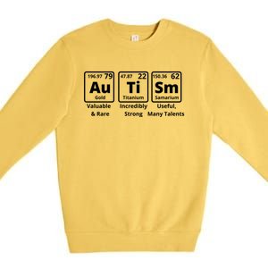 Autism Awareness Elets Periodic Table Asd Gift Premium Crewneck Sweatshirt