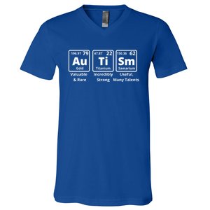 Autism Awareness Elets Periodic Table Asd Gift V-Neck T-Shirt