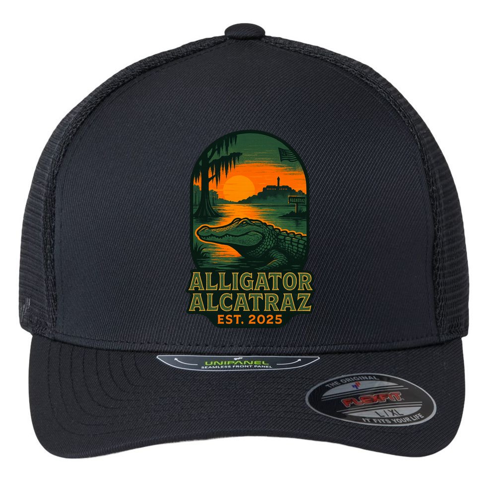 Alligator Alcatraz Est 2025 Flexfit Unipanel Trucker Cap