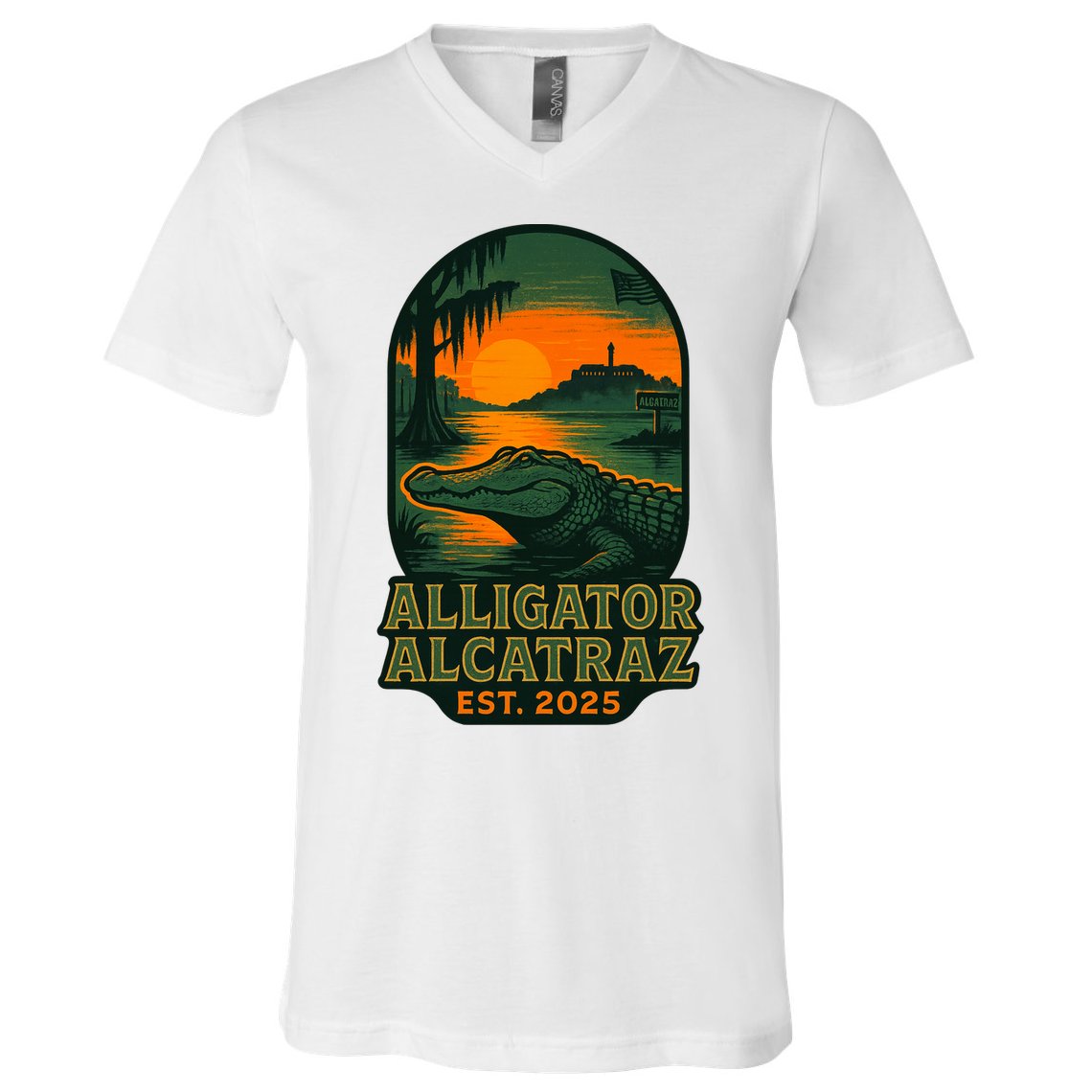 Alligator Alcatraz Est 2025 V-Neck T-Shirt