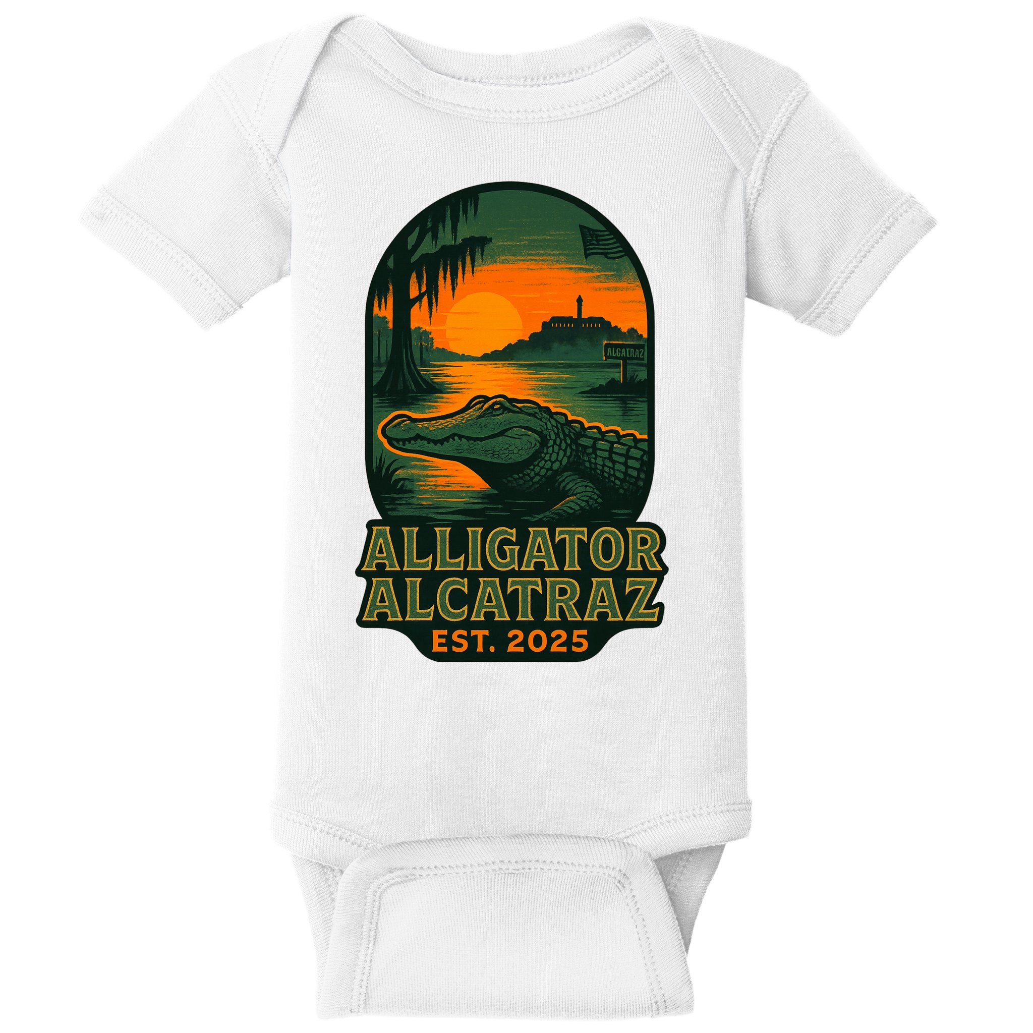 Alligator Alcatraz Est 2025 Baby Bodysuit