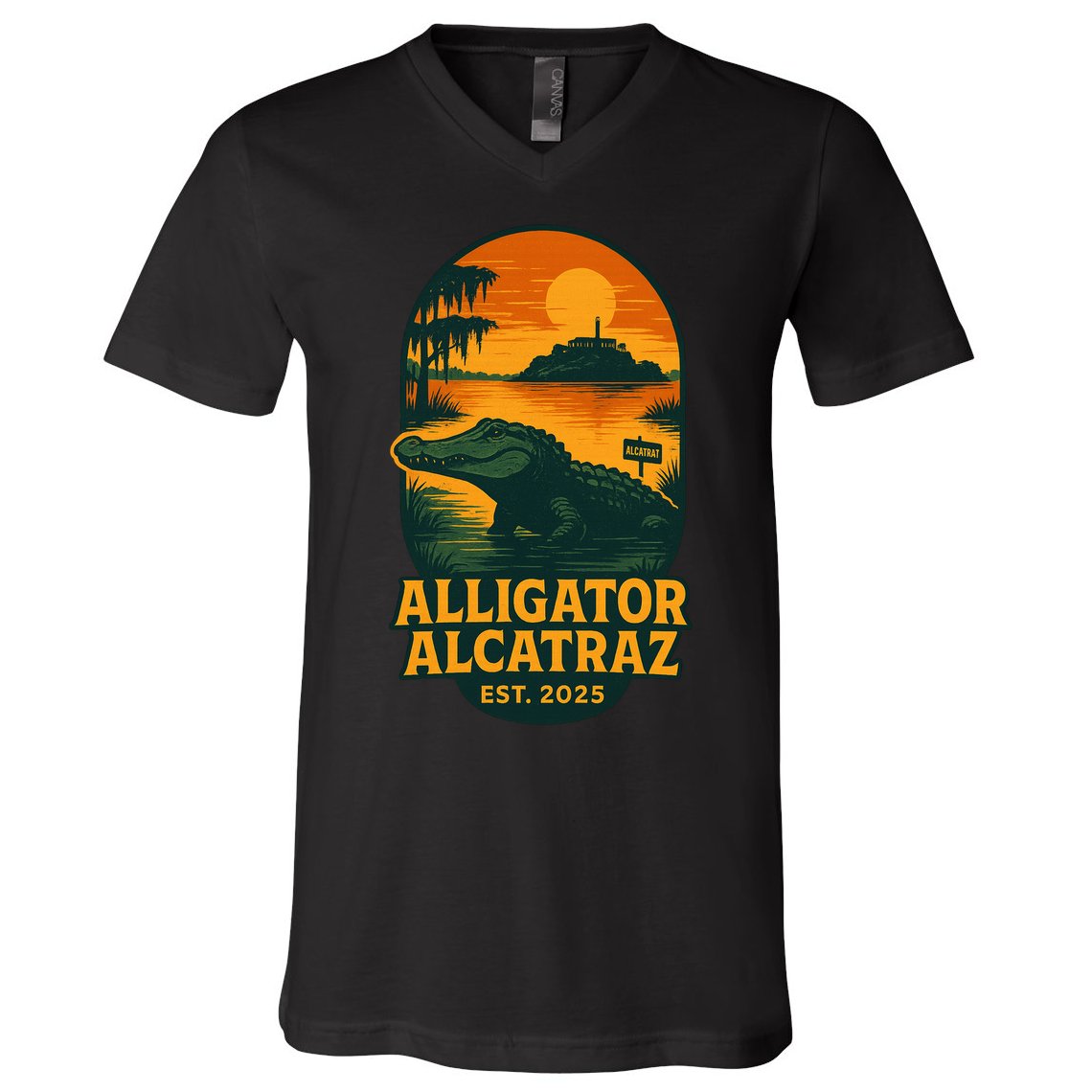 Alligator Alcatraz Established 2025 Gator Swamp V-Neck T-Shirt