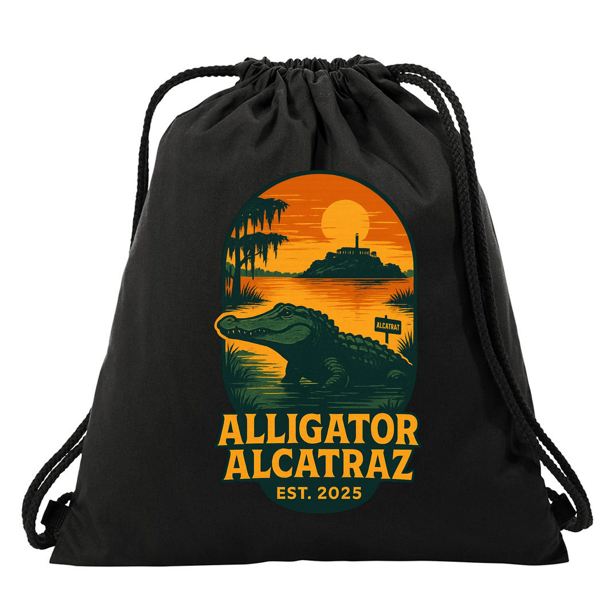 Alligator Alcatraz Established 2025 Gator Swamp Drawstring Bag