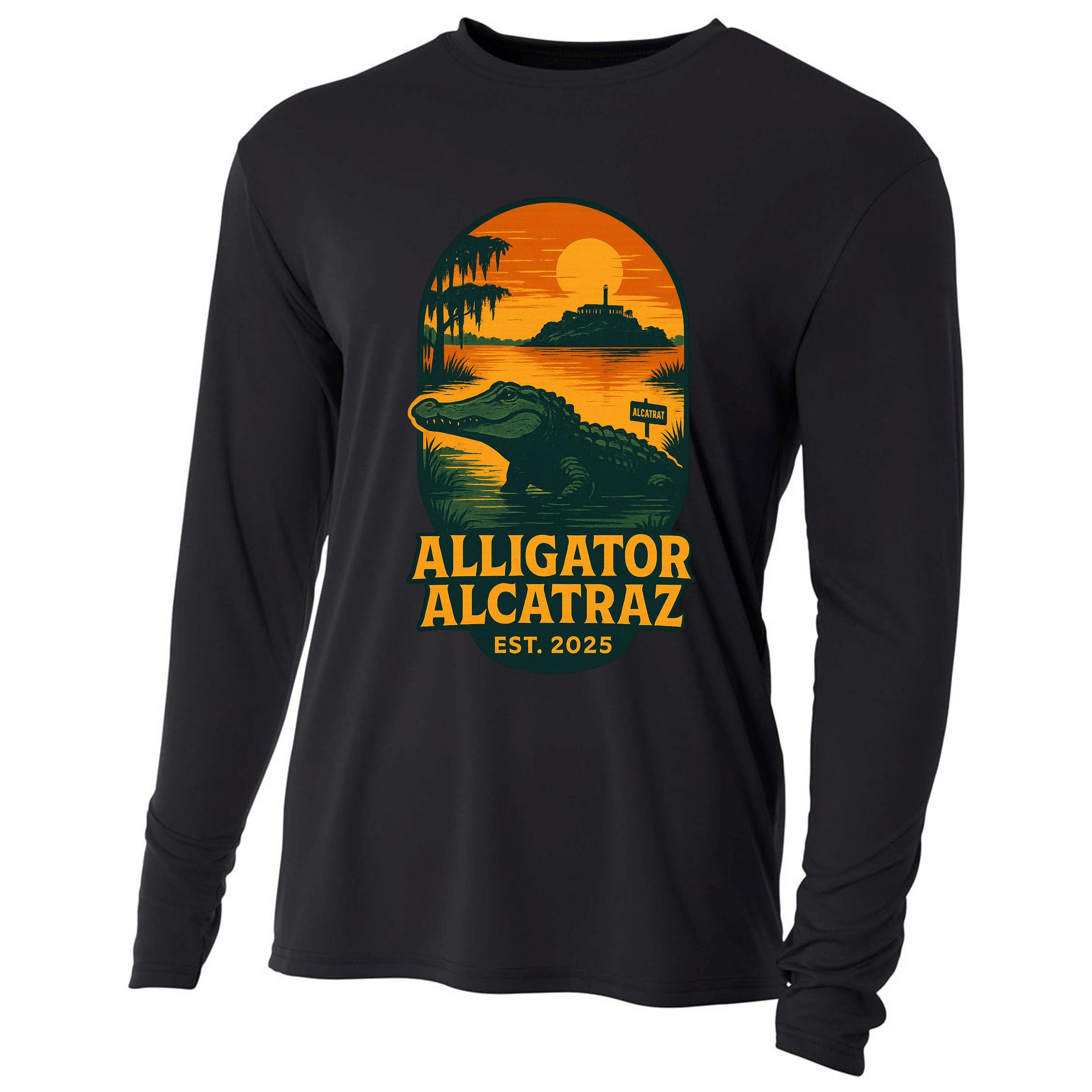 Alligator Alcatraz Established 2025 Gator Swamp Cooling Performance Long Sleeve Crew