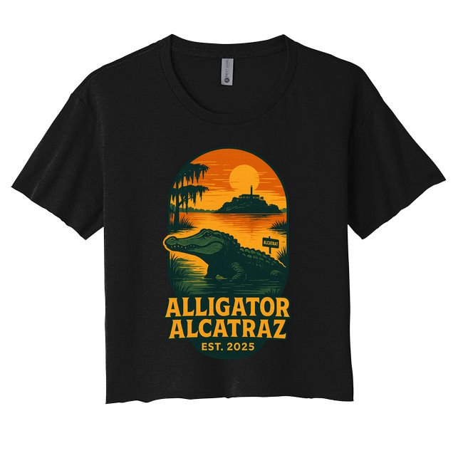 Alligator Alcatraz Established 2025 Gator Swamp Women's Crop Top Tee