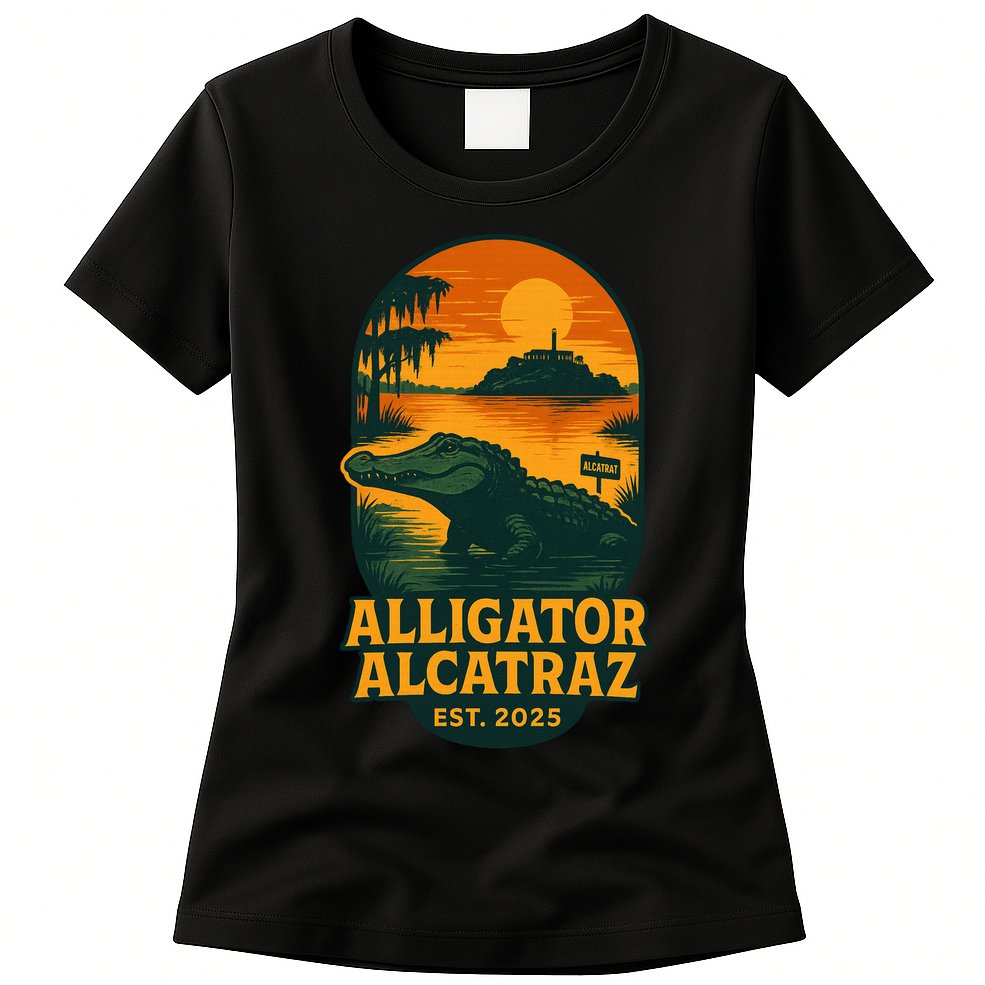 Alligator Alcatraz Established 2025 Gator Swamp Womens T-Shirt