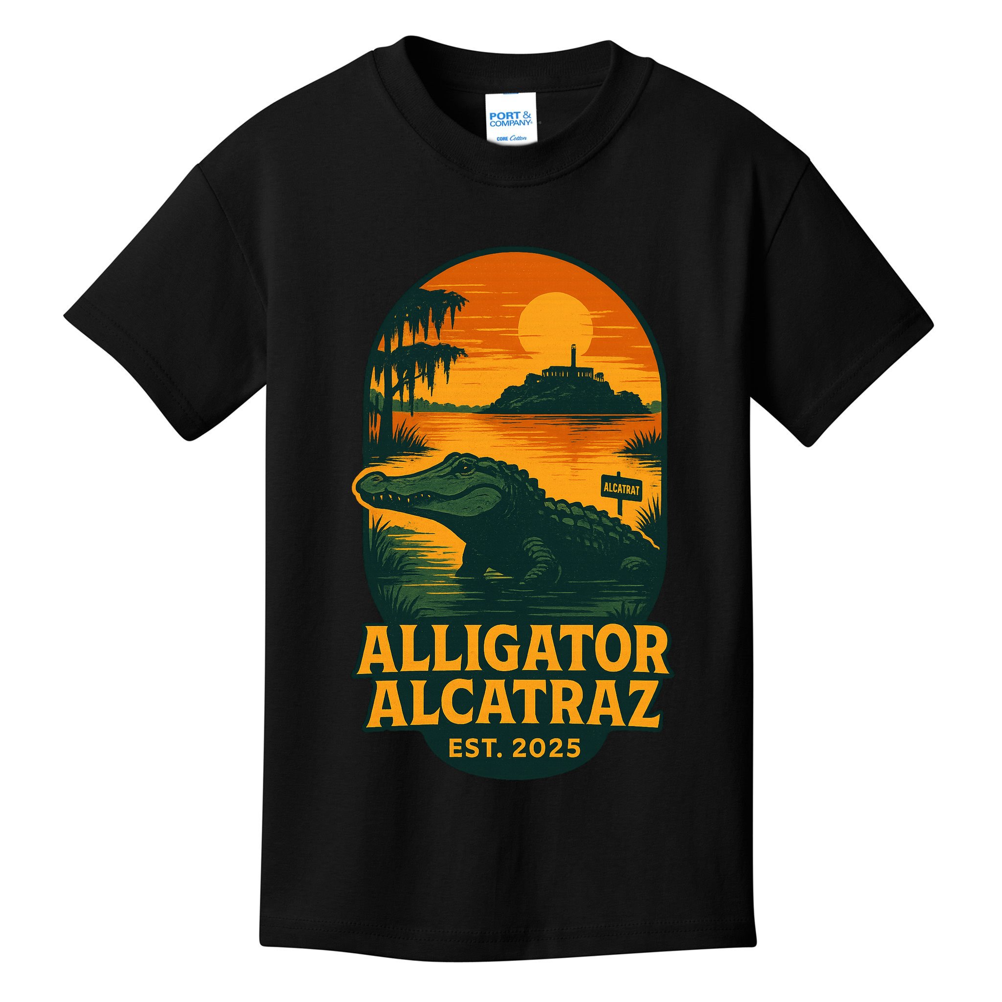 Alligator Alcatraz Established 2025 Gator Swamp Kids T-Shirt