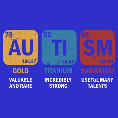 Autism Awareness Elets Periodic Table Asd Chemistry Gift T-Shirt