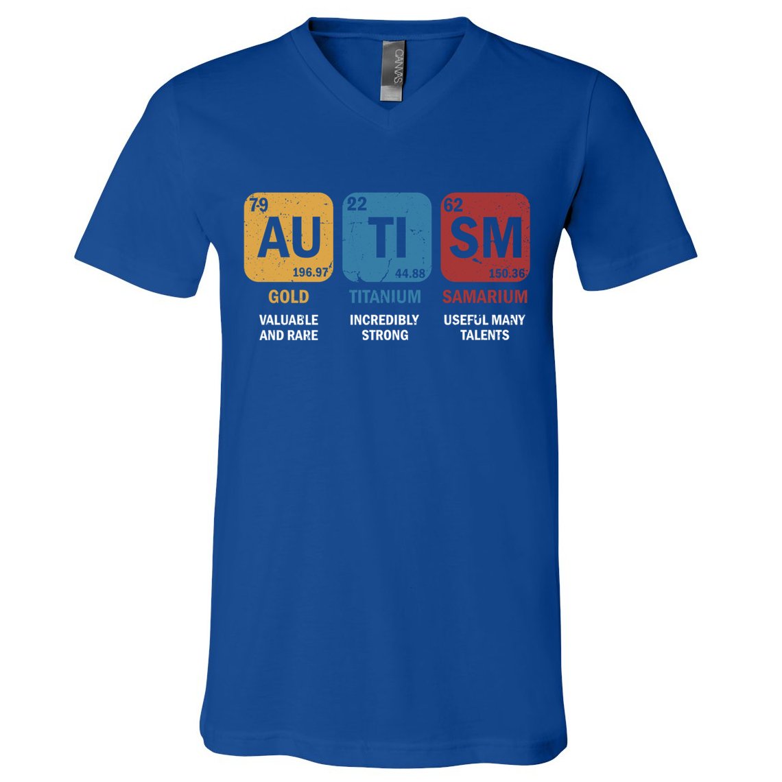 Autism Awareness Elets Periodic Table Asd Chemistry Gift V-Neck T-Shirt