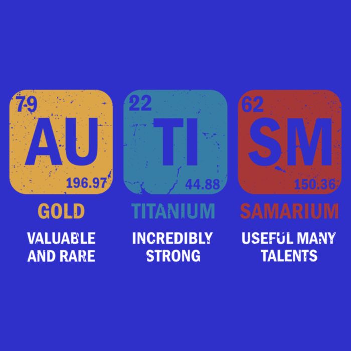 Autism Awareness Elets Periodic Table Asd Chemistry Gift V-Neck T-Shirt