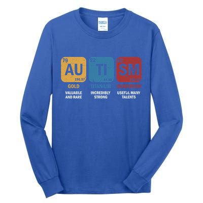 Autism Awareness Elets Periodic Table Asd Chemistry Gift Tall Long Sleeve T-Shirt