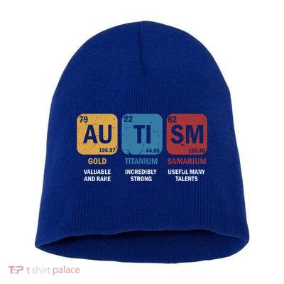 Autism Awareness Elets Periodic Table Asd Chemistry Gift Short Acrylic Beanie