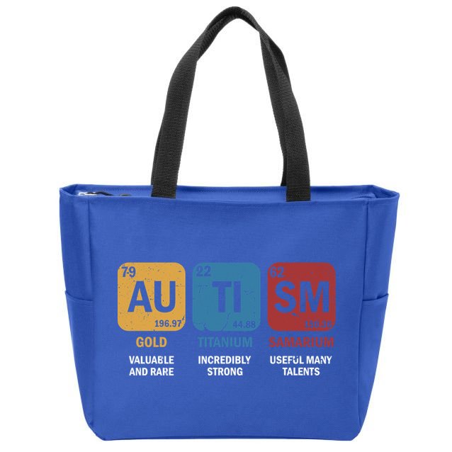 Autism Awareness Elets Periodic Table Asd Chemistry Gift Zip Tote Bag