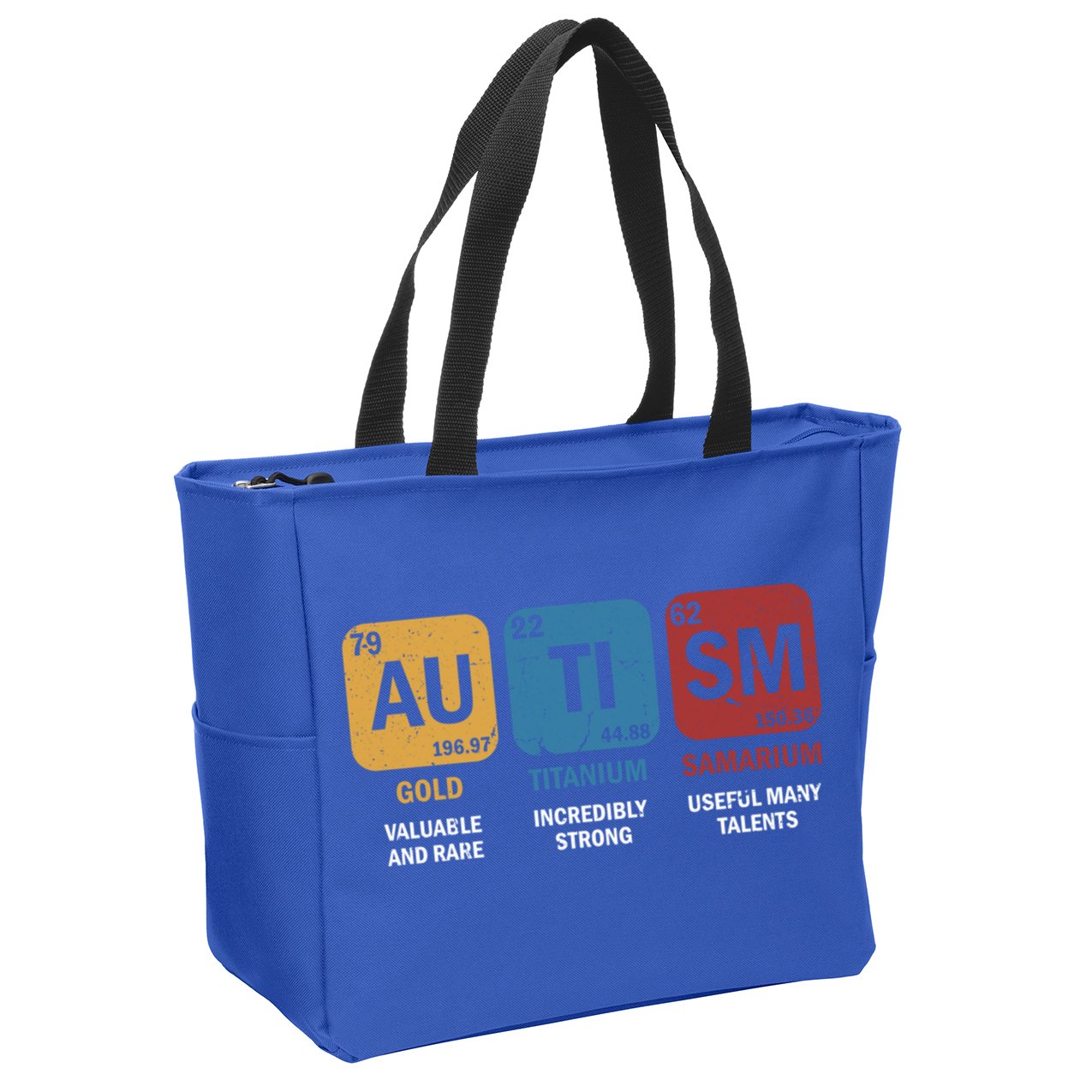 Autism Awareness Elets Periodic Table Asd Chemistry Gift Zip Tote Bag