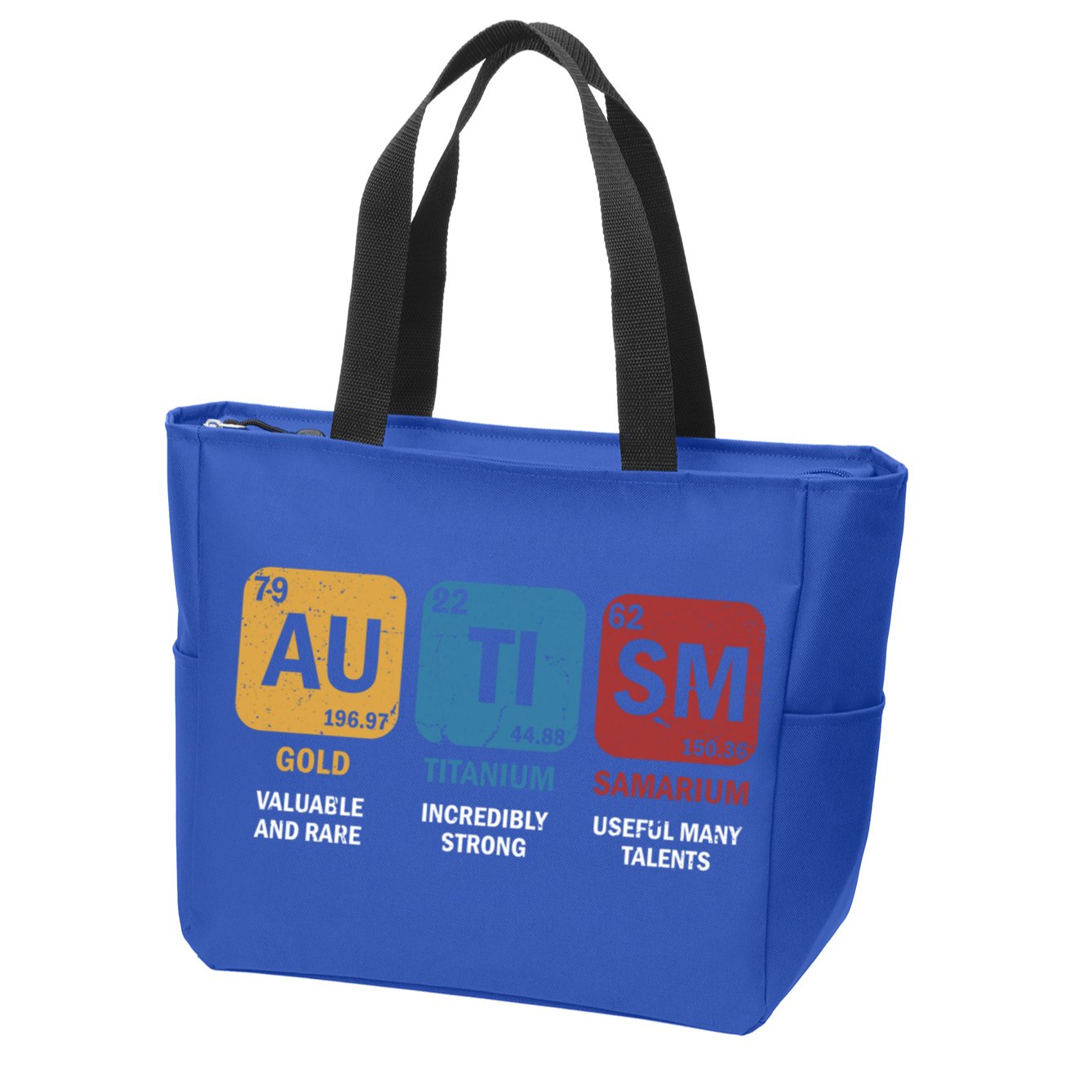 Autism Awareness Elets Periodic Table Asd Chemistry Gift Zip Tote Bag