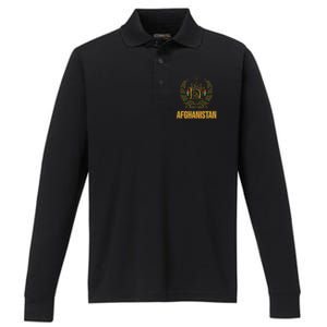 AFG Afghanistan Emblem Performance Long Sleeve Polo