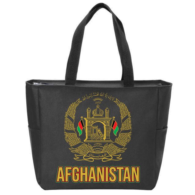 AFG Afghanistan Emblem Zip Tote Bag