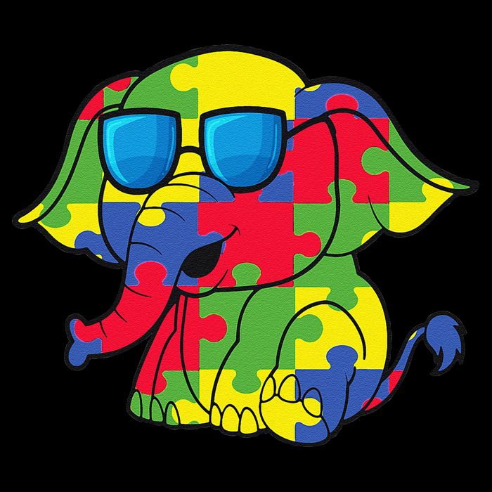 Autism Awareness Elephant Puzzle Pieces Gifts 16 in Basic Backpack