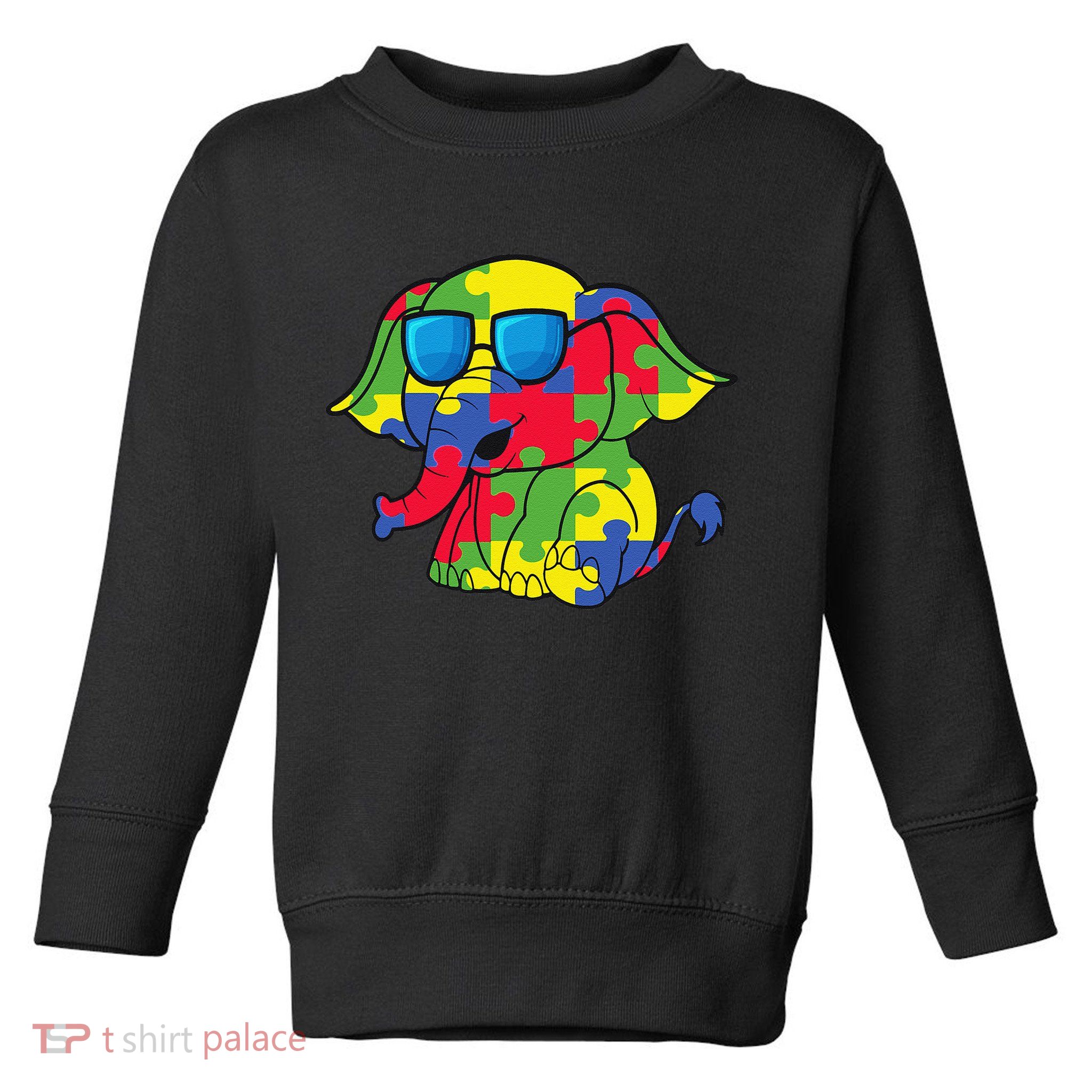 Autism Awareness Elephant Puzzle Pieces Gifts Toddler Sweatshirt
