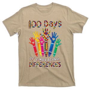 Autism Awareness Embrace Differences 100 Days Of School IEP T-Shirt