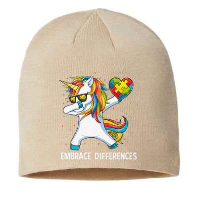 Autism Awareness Embrace Differences Dabbing Unicorn Sustainable Beanie