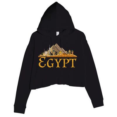 Africa Ancient Egyptian Pyramids Egypt Crop Fleece Hoodie