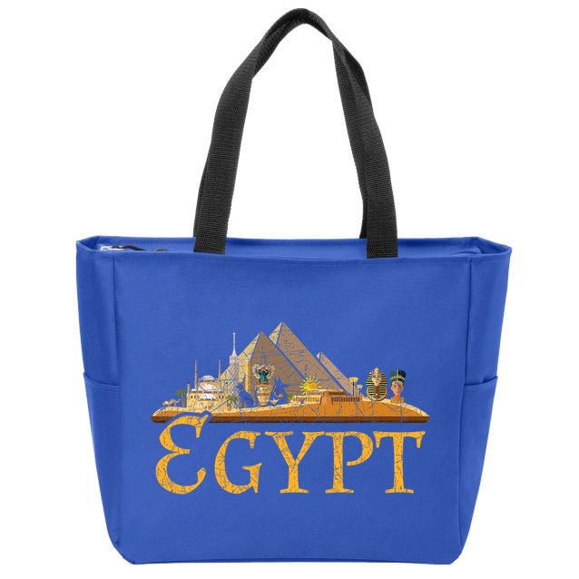 Africa Ancient Egyptian Pyramids Egypt Zip Tote Bag