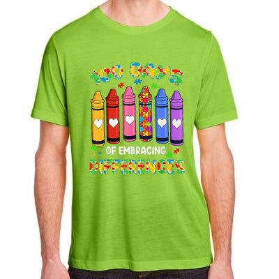 Autism Awareness Embrace Differences 100 Days Of School Adult ChromaSoft Performance T-Shirt