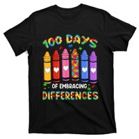 Autism Awareness Embrace Differences 100 Days Of School T-Shirt