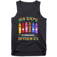 Autism Awareness Embrace Differences 100 Days Of School Tank Top