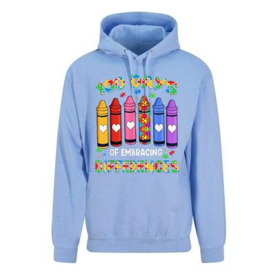 Autism Awareness Embrace Differences 100 Days Of School Unisex Surf Hoodie