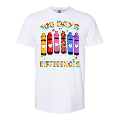 Autism Awareness Embrace Differences 100 Days Of School Softstyle CVC T-Shirt