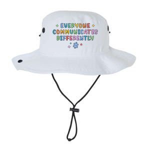 Autism Awareness Everyone Communicates Differently Puzzle Funny Gift Legacy Cool Fit Booney Bucket Hat