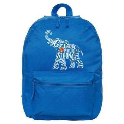 Autism Awareness Elephant Gift Heart Puzzle Piece Gift 16 in Basic Backpack