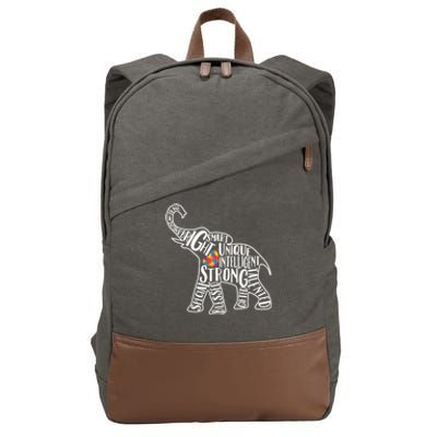 Autism Awareness Elephant Gift Heart Puzzle Piece Gift Cotton Canvas Backpack