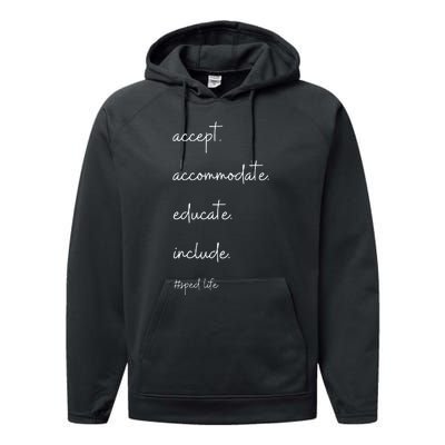 Accept Accommodate Educate Include Performance Fleece Hoodie