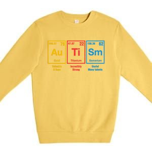 Autism Awareness Elets Periodic Table Asd Cute Gift Premium Crewneck Sweatshirt