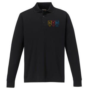 Autism Awareness Elets Periodic Table Asd Cute Gift Performance Long Sleeve Polo