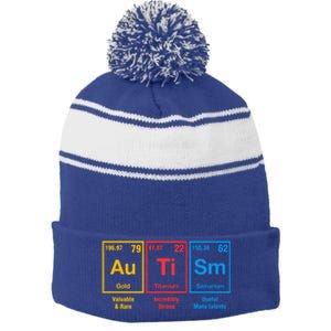 Autism Awareness Elets Periodic Table Asd Cute Gift Stripe Pom Pom Beanie