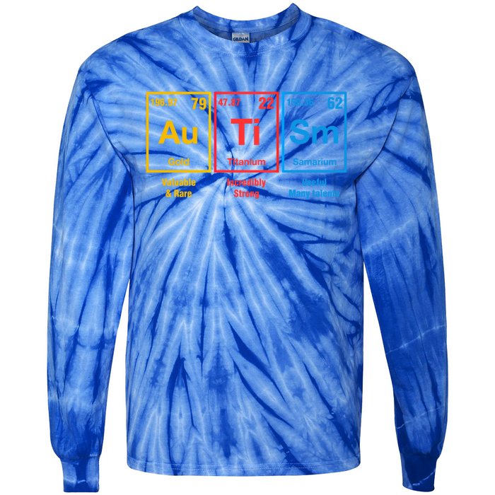 Autism Awareness Elets Periodic Table Asd Cute Gift Tie-Dye Long Sleeve Shirt