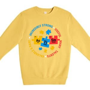 Autism Awareness Elets Periodic Table Asd Meaningful Gift Premium Crewneck Sweatshirt