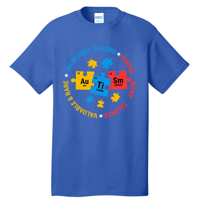 Autism Awareness Elets Periodic Table Asd Meaningful Gift Tall T-Shirt