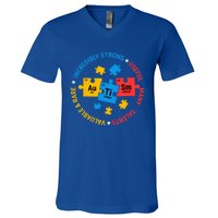 Autism Awareness Elets Periodic Table Asd Meaningful Gift V-Neck T-Shirt