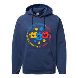 Autism Awareness Elets Periodic Table Asd Meaningful Gift Performance Fleece Hoodie