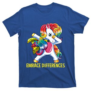 Autism Awareness Embrace Differences Dabbing Unicorn Gift Great Gift T-Shirt