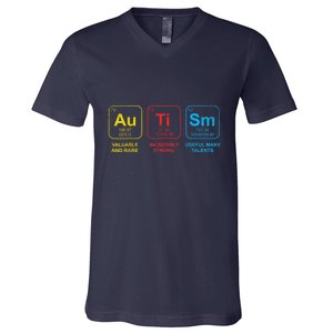 Autism Awareness Elements Periodic Table Asd V-Neck T-Shirt