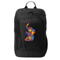 Autism Awareness Elephant Puzzle Pieces City Backpack