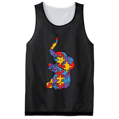 Autism Awareness Elephant Puzzle Pieces Mesh Reversible Basketball Jersey Tank