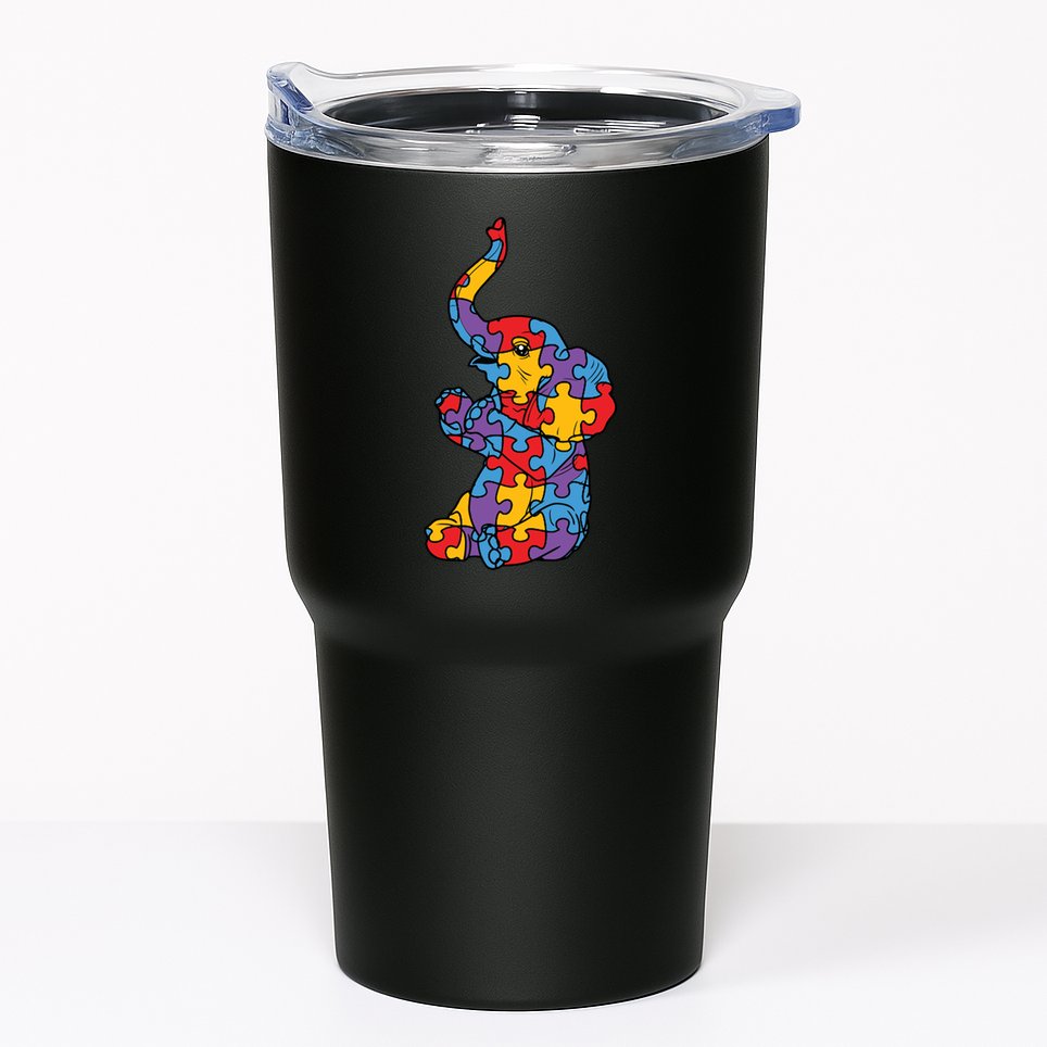Autism Awareness Elephant Puzzle Pieces Tumbler